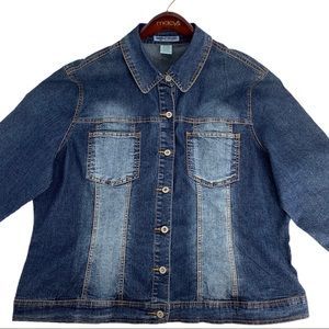 BLUE DENIM LIGHTWEIGHT FADED JEAN JACKET SIZE 3x